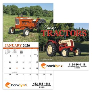 Vintage Tractors Appointment Stapled Wall Calendars