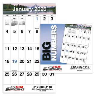 Big Numbers Appointment Stapled Wall Calendars
