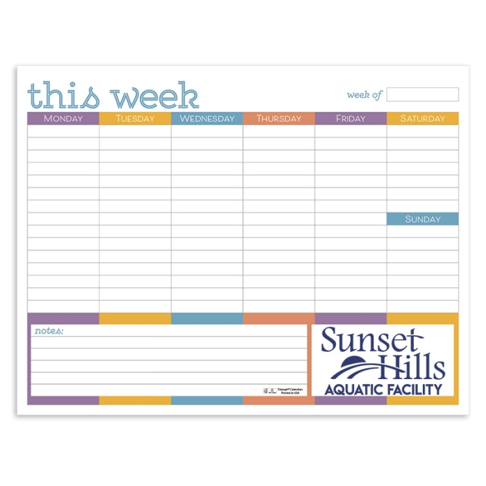 Promotional Small Weekly Color Desk Pads