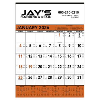 Triumph Wall Calendars Orange and Black Contractor Memos