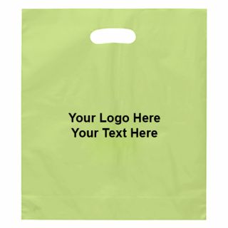15 x 18 x 4 Logo Plastic Bags with Die Cut Handles